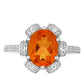 Inel din Argint 925 ( 3.19 grame ) cu Cuarț Padparadscha și Topaz Alb 2.6 Carate