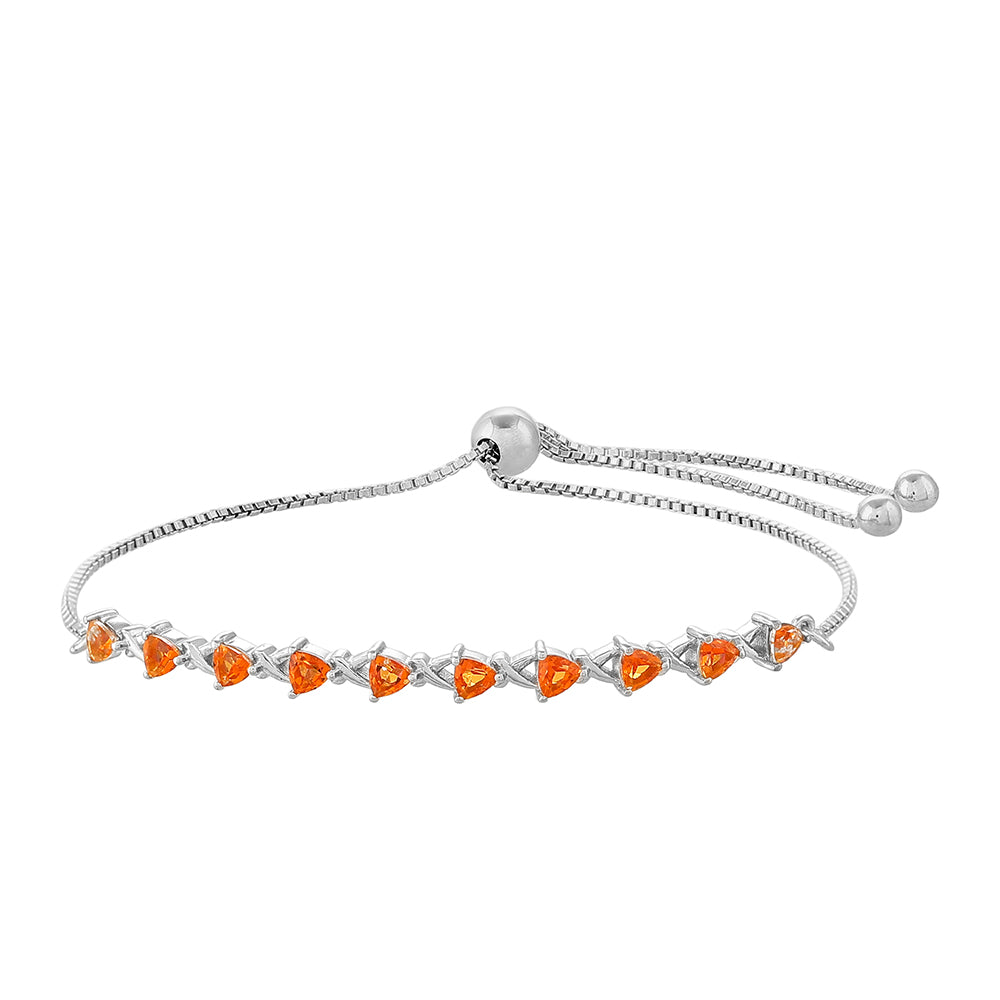 Brățară din Argint 925 ( 3.9 grame ) cu Cuarț Padparadscha 1.21 Carate 1 