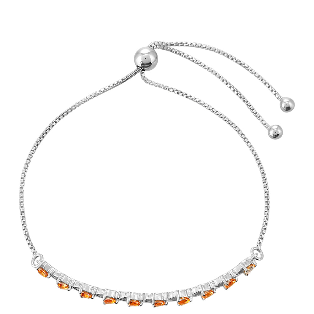 Brățară din Argint 925 ( 3.9 grame ) cu Cuarț Padparadscha 1.21 Carate 2 