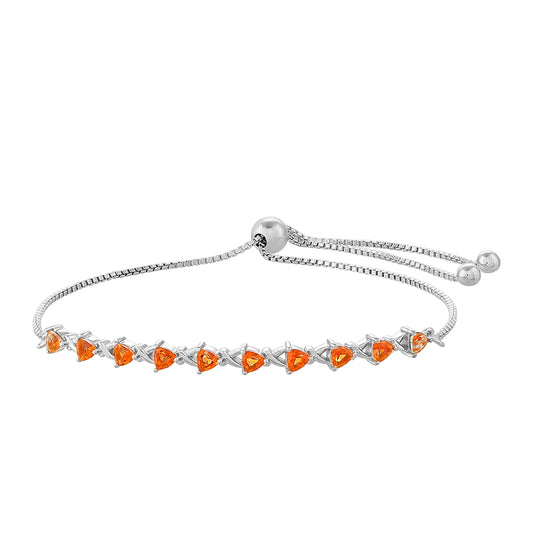 Brățară din Argint 925 ( 3.9 grame ) cu Cuarț Padparadscha 1.21 Carate