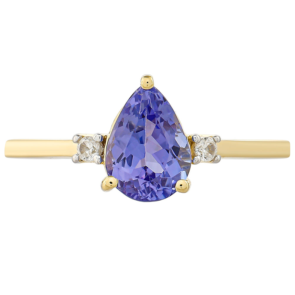 Inel din Aur de 9K ( 1.48 grame ) cu Tanzanit AAA și Zircon Natural 1.07 Carate 1 