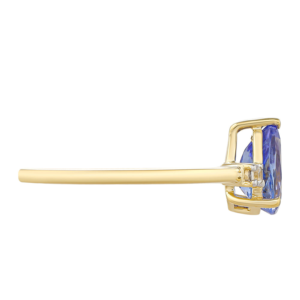 Inel din Aur de 9K ( 1.48 grame ) cu Tanzanit AAA și Zircon Natural 1.07 Carate