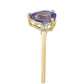 Inel din Aur de 9K ( 1.48 grame ) cu Tanzanit AAA și Zircon Natural 1.07 Carate