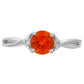 Inel din Argint 925 ( 1.52 grame ) cu Cuarț Padparadscha și Topaz Alb 0.8 Carate