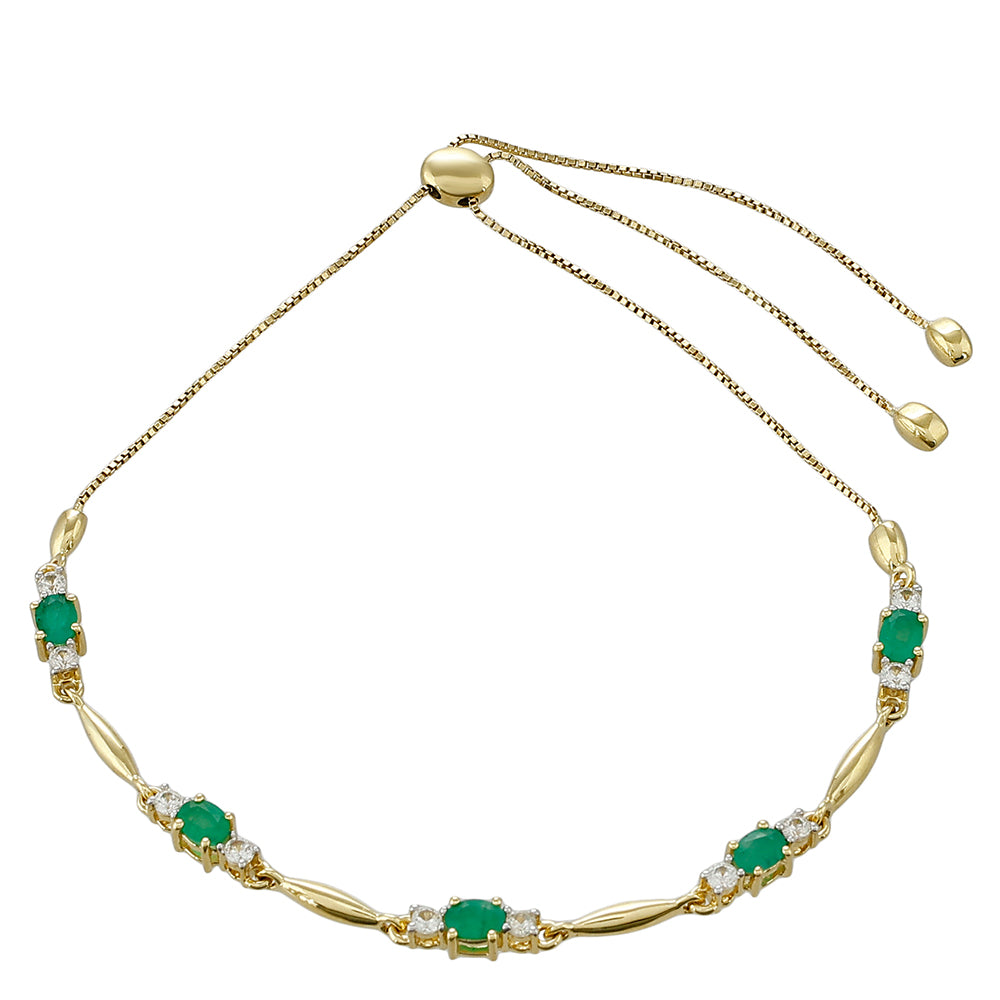 Brățară din Aur de 9K ( 3.54 grame ) cu Smarald Brazilian și Zircon Natural 1.29 Carate 1 