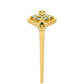 Inel din Argint 925 Placat cu Aur ( 1.17 grame ) cu Diamant Verde 0.08 Carate