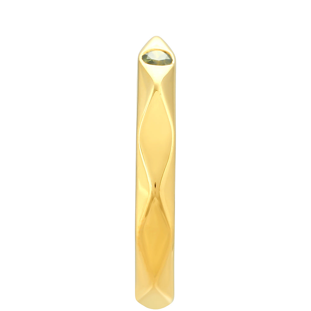 Inel din Argint 925 Placat cu Aur ( 1.61 grame ) cu Diamant Verde 0.06 Carate 3 