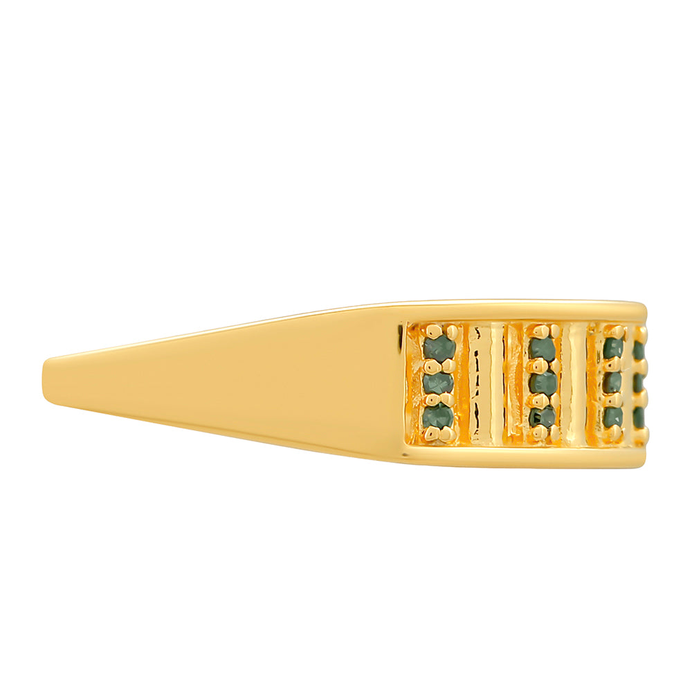Inel din Argint 925 Placat cu Aur ( 2.05 grame ) cu Diamant Verde 0.09 Carate 2 