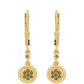 Cercei din Argint 925 Placat cu Aur ( 1.98 grame ) cu Diamant Verde 0.16 Carate