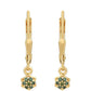 Cercei din Argint 925 Placat cu Aur ( 1 grame ) cu Diamant Verde 0.08 Carate