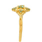 Inel din Argint 925 Placat cu Aur ( 2.21 grame ) cu Diamant Verde 0.21 Carate