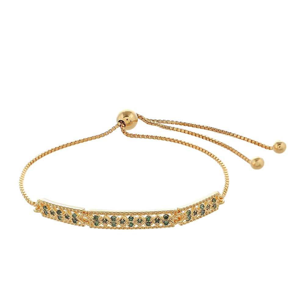 Brățară din Argint 925 Placat cu Aur ( 4.13 grame ) cu Diamant Verde 0.26 Carate