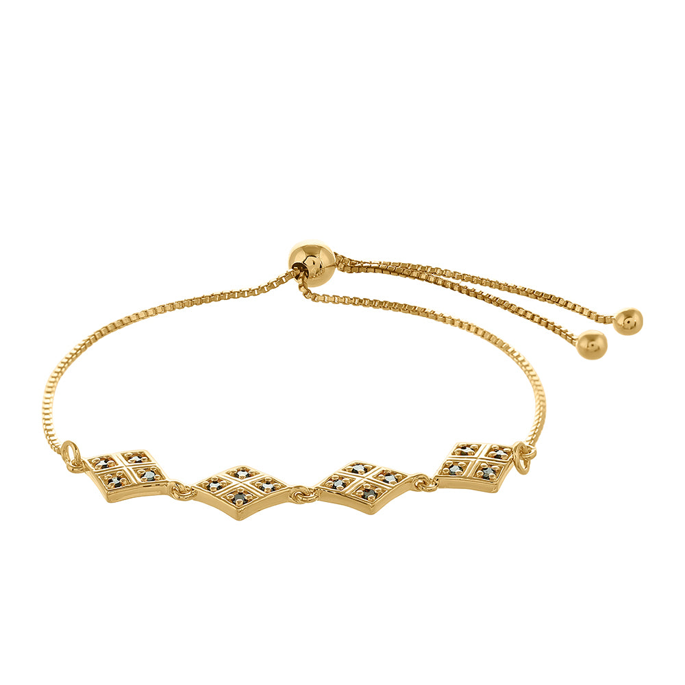 Brățară din Argint 925 Placat cu Aur ( 4.99 grame ) cu Diamant Verde 0.26 Carate 2 