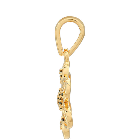 Pandantiv din Argint 925 Placat cu Aur ( 1.59 grame ) cu Diamant Verde 0.08 Carate