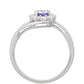 Inel din Argint 925 ( 1.93 grame ) cu Tanzanit AAA și Topaz Alb 0.81 Carate