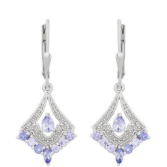 Cercei din Argint 925 ( 2.97 grame ) cu Tanzanit AAA 1.05 Carate