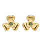 Cercei din Argint 925 Placat cu Aur ( 0.96 grame ) cu Diamant Verde 0.03 Carate