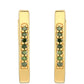 Cercei din Argint 925 Placat cu Aur ( 1.6 grame ) cu Diamant Verde 0.07 Carate