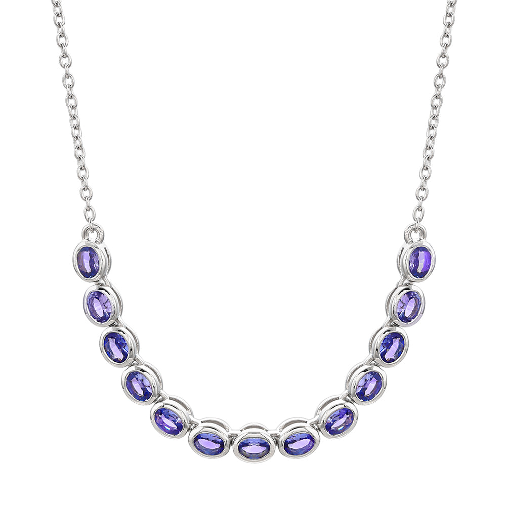 Colier din Argint 925 ( 7.21 grame ) cu Tanzanit AAA 2.15 Carate 1 