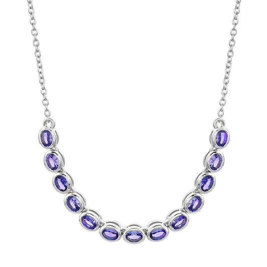 Colier din Argint 925 ( 7.21 grame ) cu Tanzanit AAA 2.15 Carate