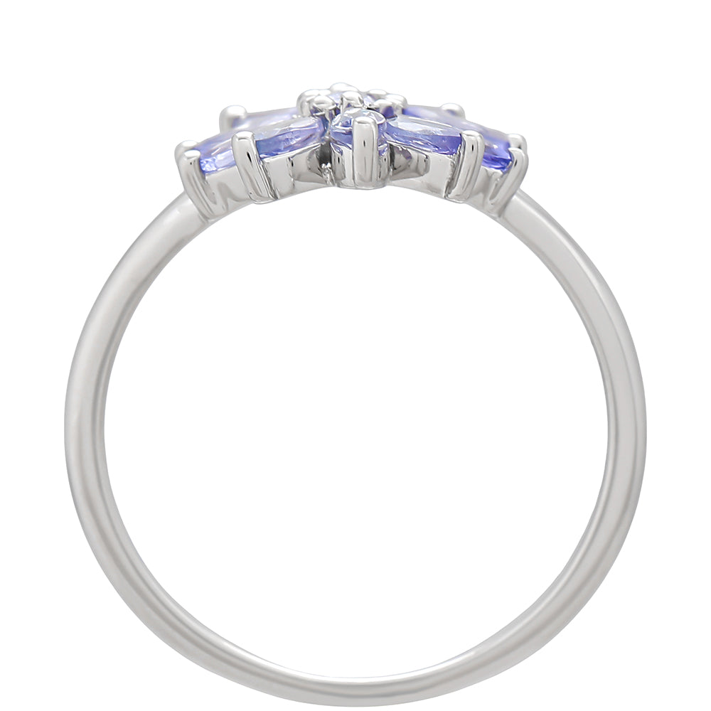 Inel din Argint 925 ( 2.16 grame ) cu Tanzanit AAA 0.8 Carate 4 