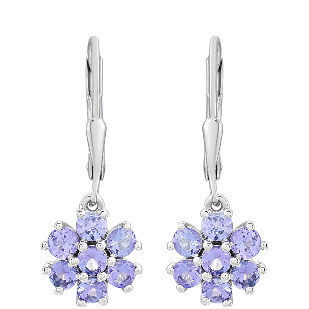 Cercei din Argint 925 ( 1.96 grame ) cu Tanzanit AAA 1.68 Carate