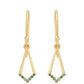 Cercei din Argint 925 Placat cu Aur ( 1.74 grame ) cu Diamant Verde 0.17 Carate