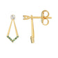 Cercei din Argint 925 Placat cu Aur ( 1.74 grame ) cu Diamant Verde 0.17 Carate