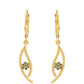Cercei din Argint 925 Placat cu Aur ( 2.61 grame ) cu Diamant Verde 0.12 Carate