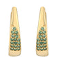 Cercei din Argint 925 Placat cu Aur ( 4.41 grame ) cu Diamant Verde 0.32 Carate