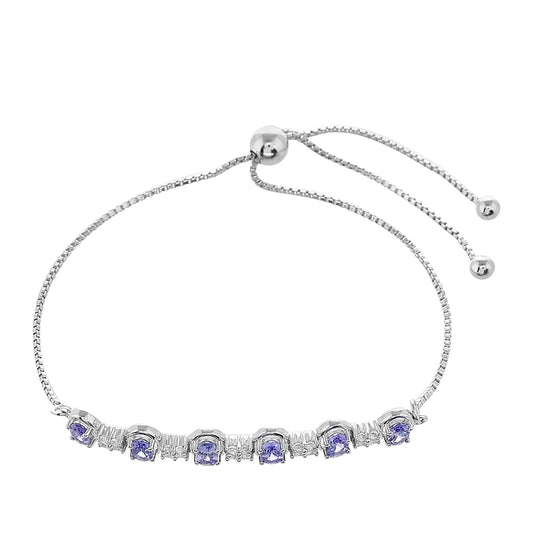 Brățară din Argint 925 ( 4.85 grame ) cu Tanzanit AAA și Topaz Alb 1.91 Carate