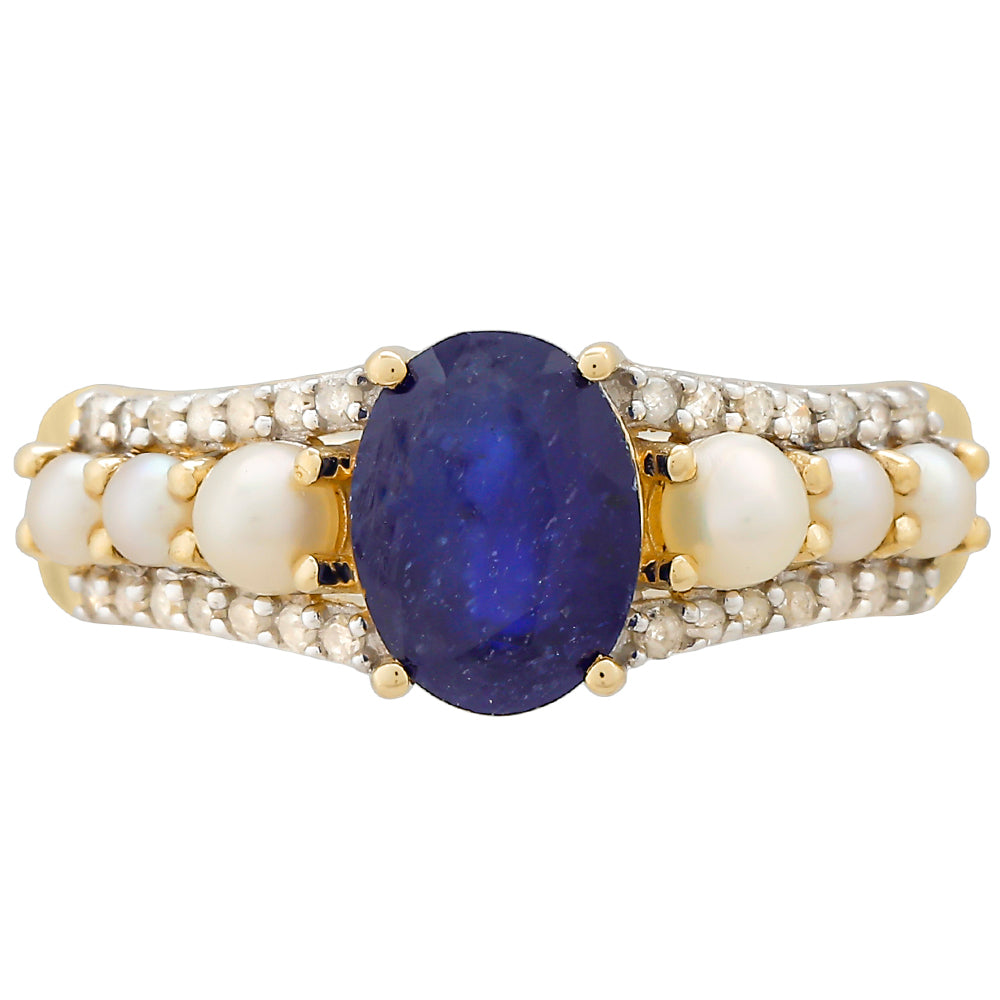 Inel din Aur de 9K ( 2.52 grame ) cu Safir Thailandez și Diamant Alb 2.72 Carate 1 