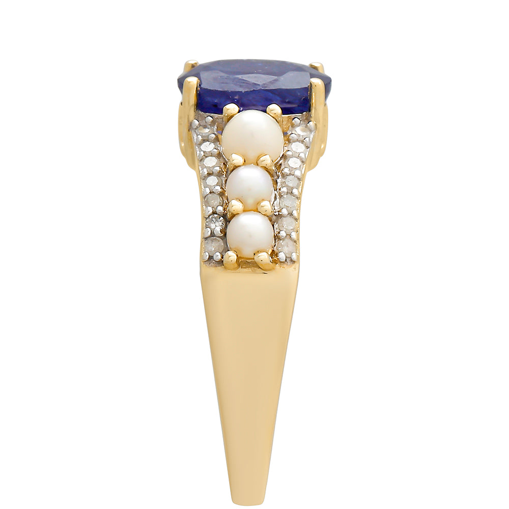 Inel din Aur de 9K ( 2.52 grame ) cu Safir Thailandez și Diamant Alb 2.72 Carate