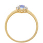 Inel din Aur de 9K ( 1.53 grame ) cu Tanzanit și Diamant Alb 0.6 Carate