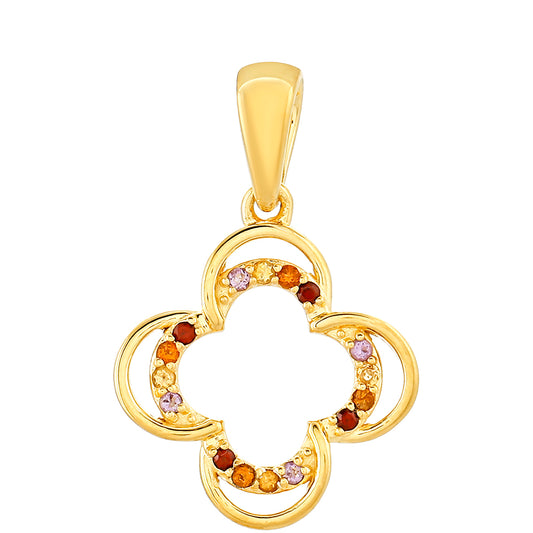 Pandantiv din Argint 925 Placat cu Aur ( 2.01 grame ) cu Ametist și Citrin Madeira 0.17 Carate