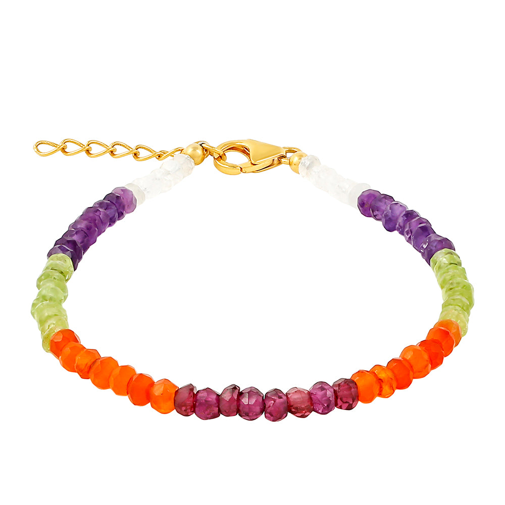 Brățară din Argint 925 Placat cu Aur ( 0.84 grame ) cu Pietre Prețioase Caleidoscop 18.87 Carate