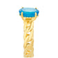 Inel din Argint 925 Placat cu Aur ( 3.43 grame ) cu Opal Albastru Etiopian Paraiba 1.55 Carate