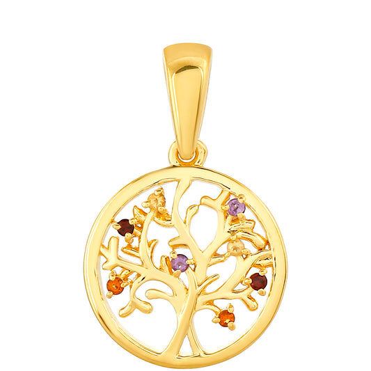 Pandantiv din Argint 925 Placat cu Aur ( 1.66 grame ) cu Ametist și Citrin Madeira 0.07 Carate