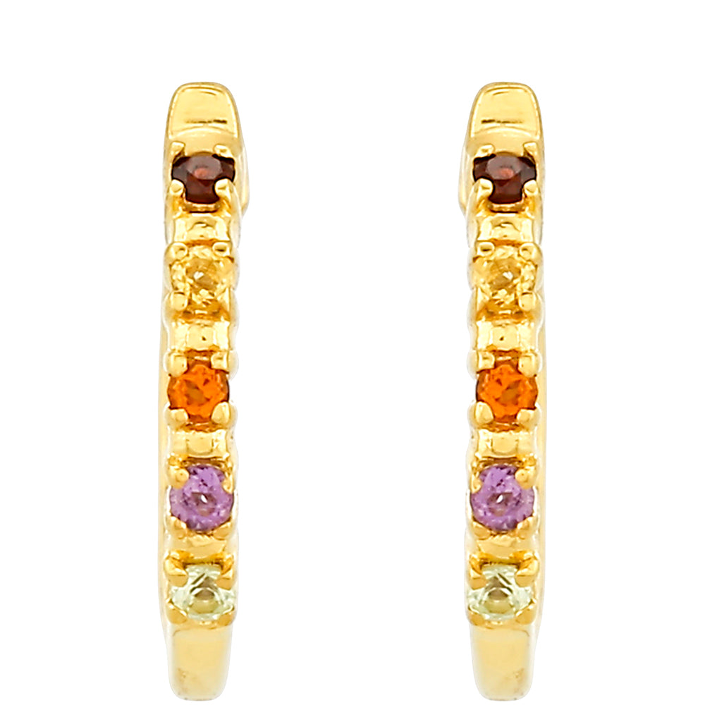 Cercei din Argint 925 Placat cu Aur ( 1.08 grame ) cu Ametist și Citrin Madeira 0.1 Carate 1 