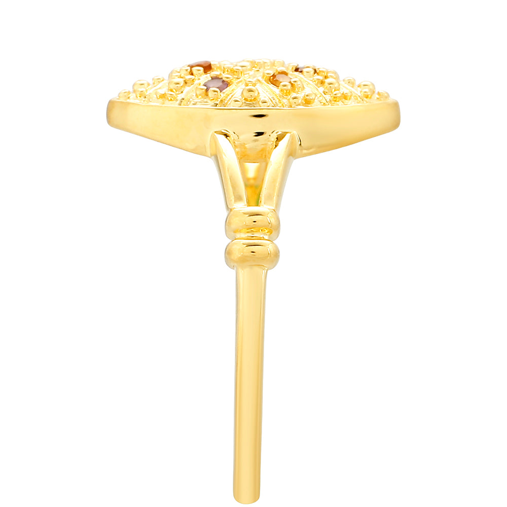 Inel din Argint 925 Placat cu Aur ( 2.21 grame ) cu Ametist și Citrin Madeira 0.06 Carate 3 