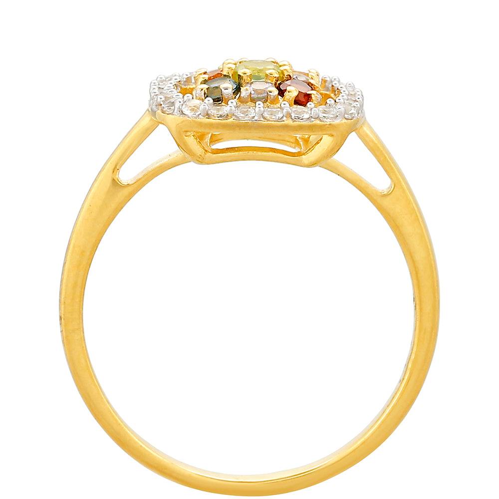 Inel din Argint 925 Placat cu Aur ( 1.97 grame ) cu Tanzanit și Citrin Madeira 0.53 Carate 4 