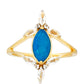 Inel din Argint 925 Placat cu Aur ( 2.32 grame ) cu Opal Albastru Etiopian Paraiba și Topaz Alb 1.24 Carate