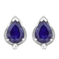 Cercei din Argint 925 ( 2.12 grame ) cu Safir Thailandez și Topaz Alb 4.76 Carate