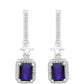 Cercei din Argint 925 ( 2.93 grame ) cu Safir Thailandez și Topaz Alb 3.34 Carate
