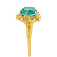 Inel din Argint 925 Placat cu Aur ( 2.69 grame ) cu Cuarț Paraiba și Topaz Albastru 2.27 Carate