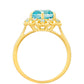 Inel din Argint 925 Placat cu Aur ( 2.69 grame ) cu Cuarț Paraiba și Topaz Albastru 2.27 Carate