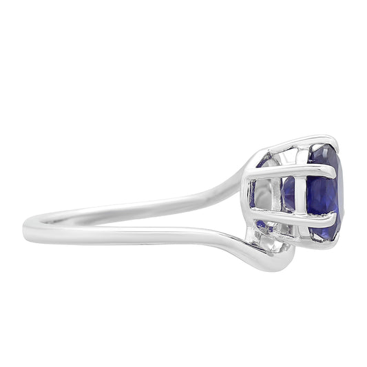 Inel din Argint 925 ( 1.86 grame ) cu Safir Thailandez și Perlă de Apă Dulce Albă 3.91 Carate