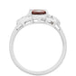 Inel din Argint 925 ( 2.69 grame ) cu Granat și Topaz Alb 1.55 Carate