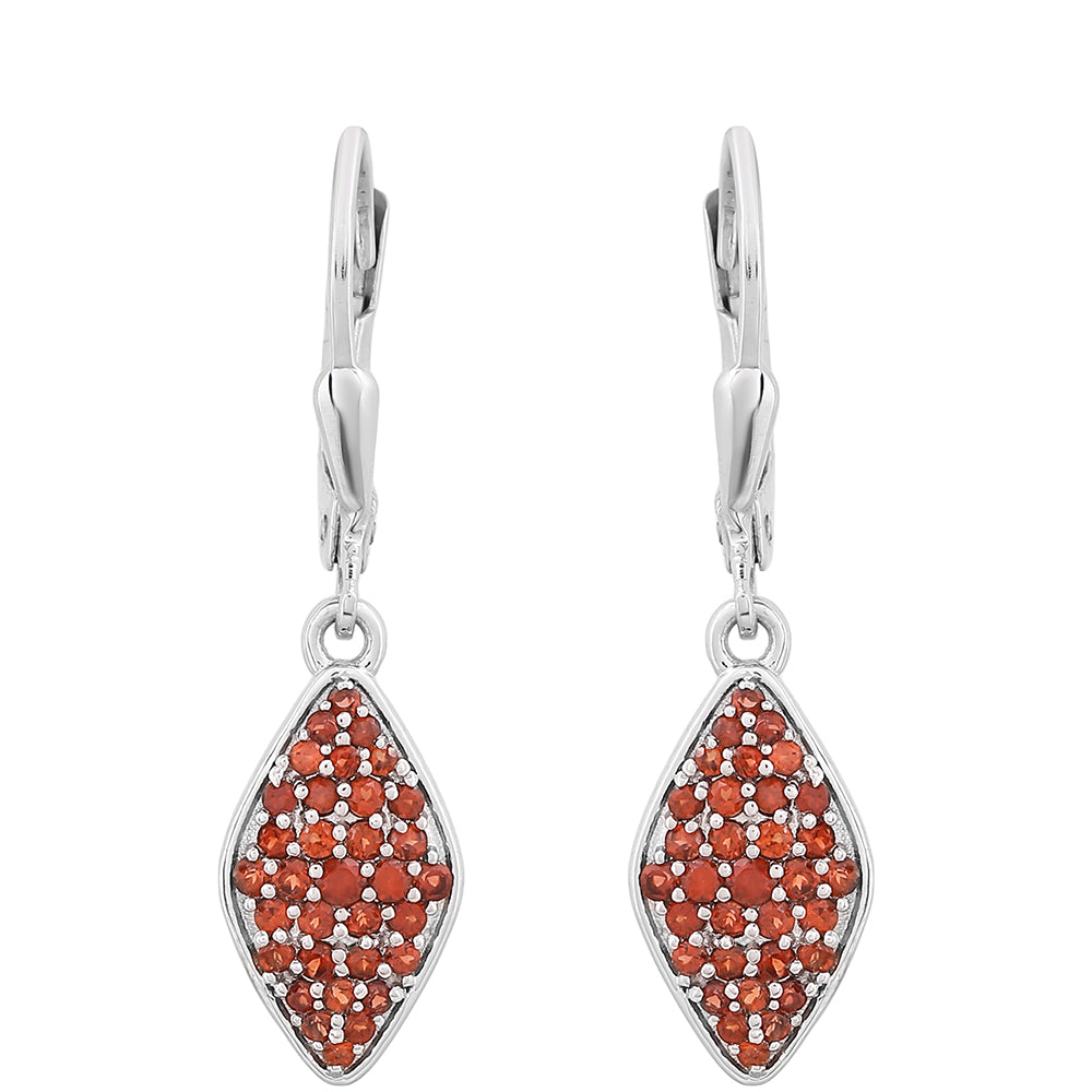 Cercei din Argint 925 ( 1.78 grame ) cu Granat 0.75 Carate