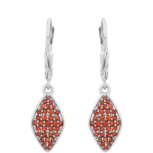 Cercei din Argint 925 ( 1.78 grame ) cu Granat 0.75 Carate